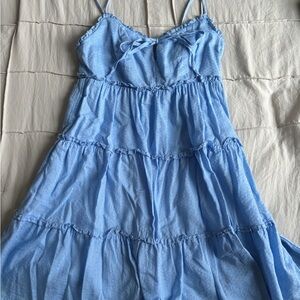 Light Blue Tiered Dress